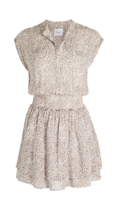 Rails Angelina Leopard-print Linen-blend Mini Dress In Brown