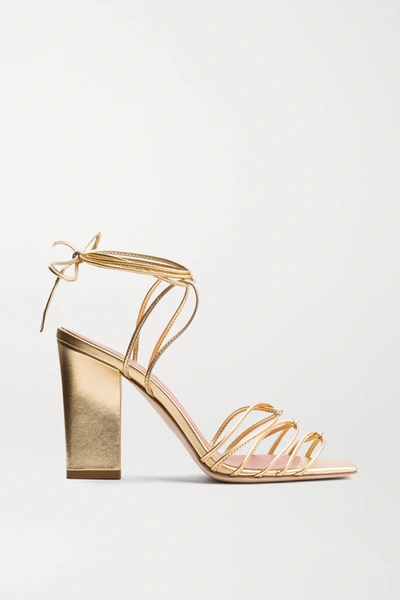 Aeyde Daisy 100 Gold Leather Sandals