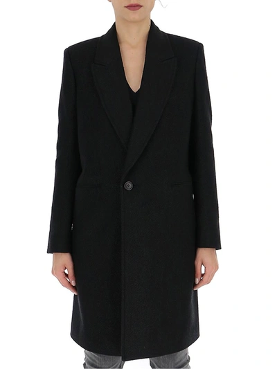 Saint Laurent Classic Single Breasted Coat In Black