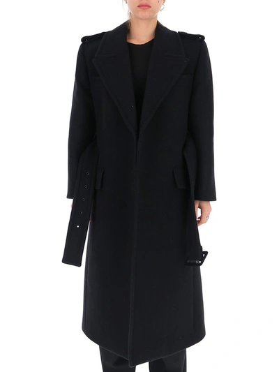 Saint Laurent Oversized Belted Coat In Black
