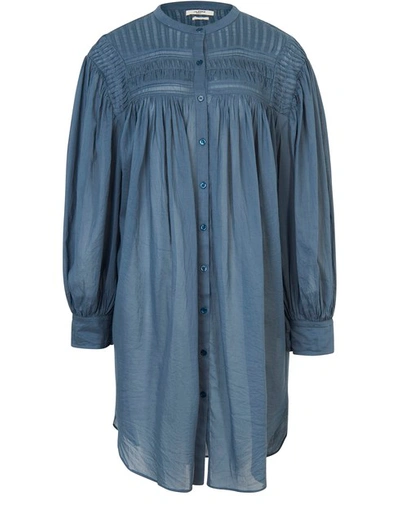 Isabel Marant Étoile Plana Cotton Voile Mini-dress In Greyish Blue
