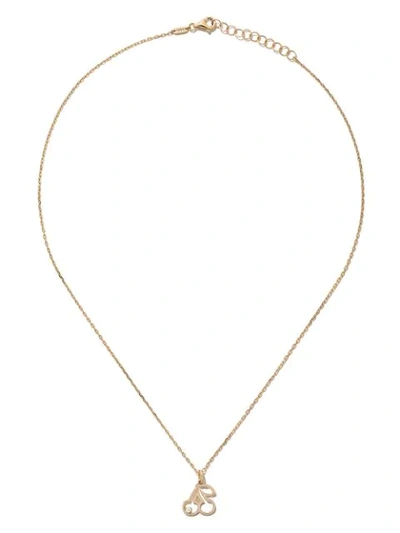 As29 14kt Yellow Gold Diamond Cherry Necklace