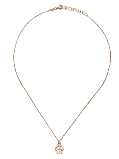 As29 14kt Rose Gold Diamond Cupcake Necklace