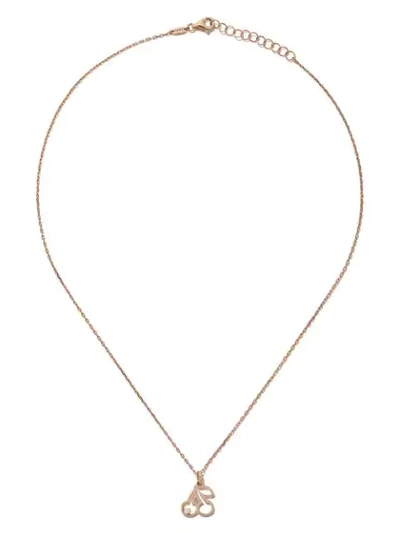 As29 14kt Rose Gold Diamond Cherry Necklace