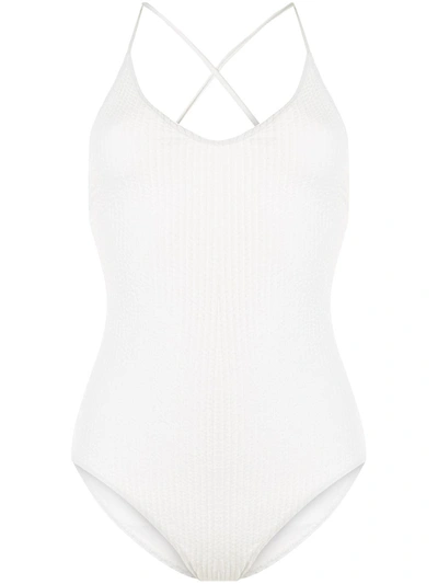 Duskii Margot Ribbed Swimsuit In White