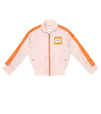 Burberry Kids' Unicorn Print Contrast Trim Bomber Jacket In Pink