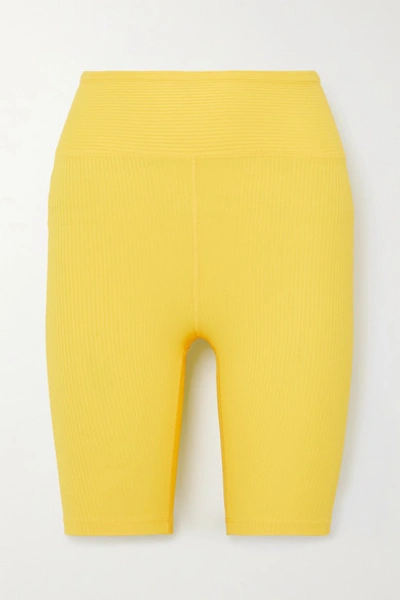 Year Of Ours Ribbed Stretch Shorts In Yellow