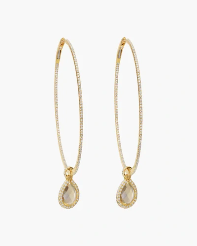 Nina Runsdorf Large Citrine Flip Hoop Earrings | Diamonds/gemstones/yellow Gold In Yellow Citrine