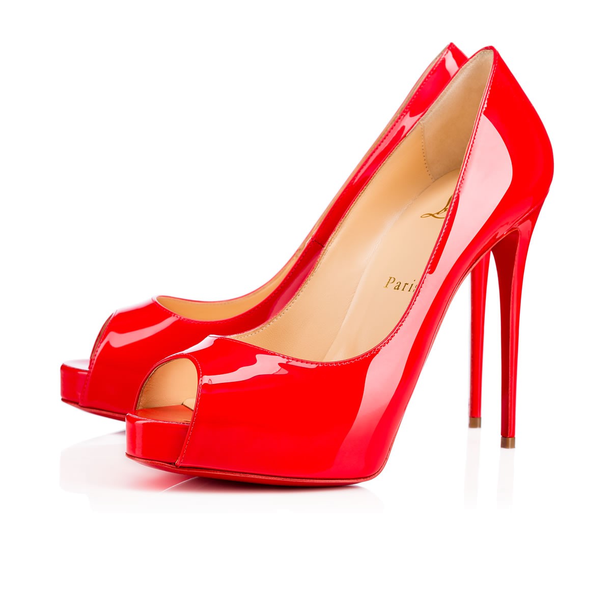Christian Louboutin New Very Prive Patent 120 Fraise Patent Calfskin ...