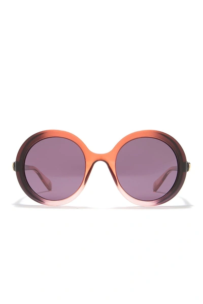Gucci 53mm Round Sunglasses In Red Violet Violet