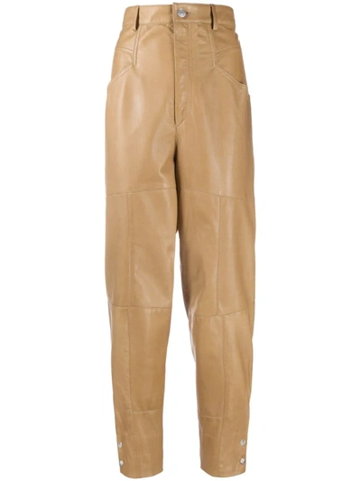 Isabel Marant Xiamao Leather Trousers In Bronze