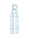 Burberry Lightweight Giant Check Wool & Silk Scarf In Soft Blue