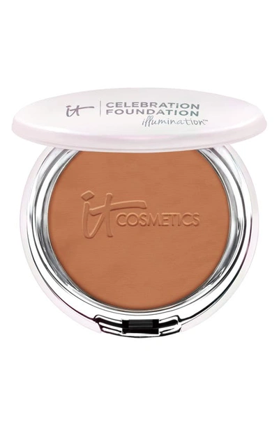 It Cosmetics Celebration Foundation Illumination™ Full Coverage Anti-aging Hydrating Powder Foundation In Deep (w)