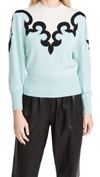 Zimmermann Women's Ladybeetle Intarsia Sweater In Turquoise