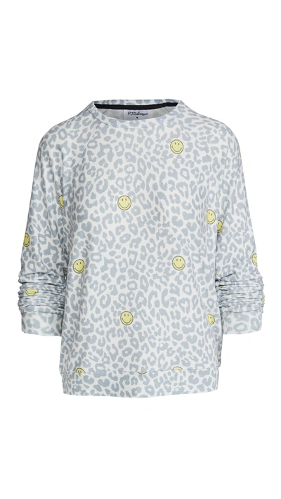 Pj Salvage Smiley Leopard Pullover In Ivory