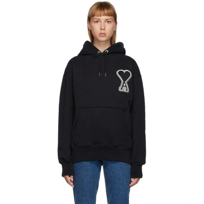 Ami Alexandre Mattiussi Black Ami De Coeur Hoodie In 001 Black