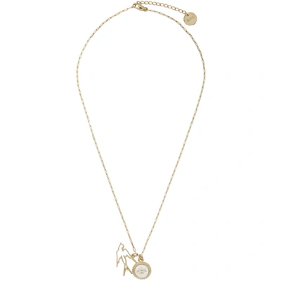 Mcq By Alexander Mcqueen Gold Mcq Swallow Charm Necklace In 7050 Gold
