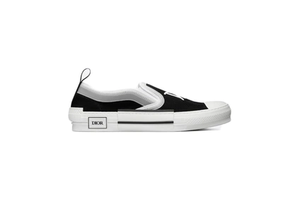 Pre-owned Dior  And Shawn B23 Slip On Black In Black/white