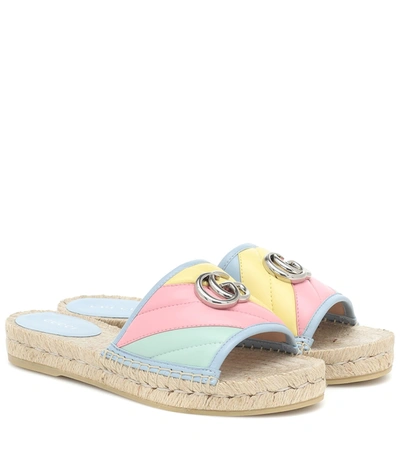 Gucci 20mm Pilar Quilted Leather Slide Sandals In Multicoloured