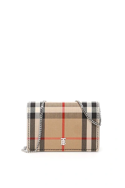 Burberry Jessie Card Holder Micro Bag In Black,beige,red