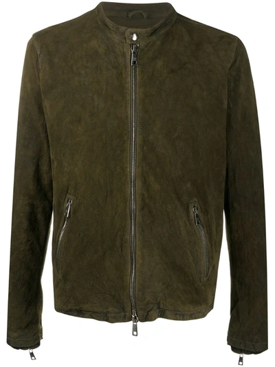 Giorgio Brato Suede Bomber Jacket In Green