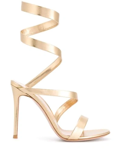 Gianvito Rossi Twist-strap Leather Sandals In Gold