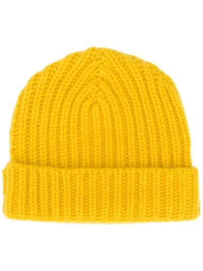 Warm-me Alex Cashmere Beanie Hat In Yellow