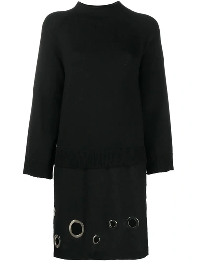 Boutique Moschino Eyelet Detail Jumper Dress In Black