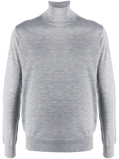 Eleventy Roll-neck Silk-wool Jumper In Grey
