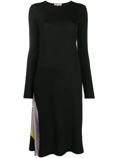 Pucci Geometric-insert Dress In Black