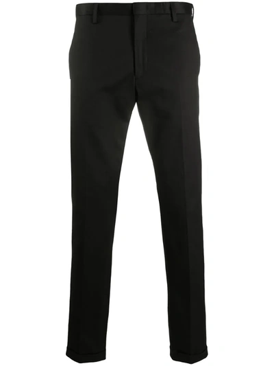 Paul Smith Mid-rise Tapered Trousers In Black