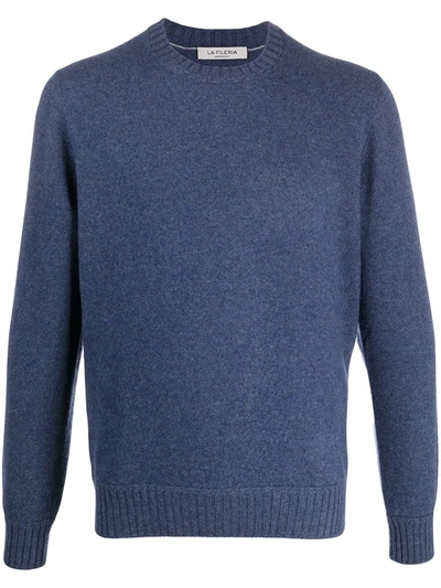 Fileria Crew Neck Cashmere Jumper In Blue