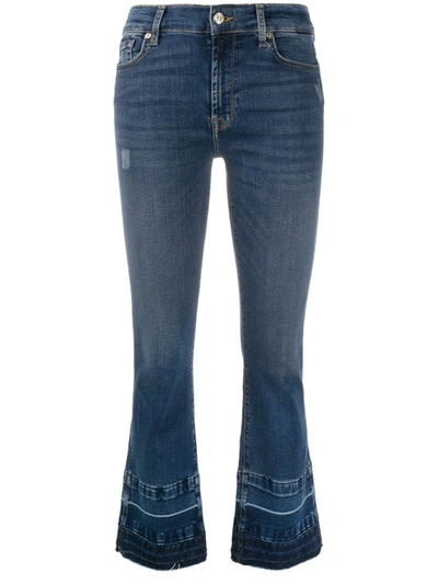 7 For All Mankind Flared Leg Jeans In Blue