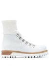 Le Silla Lace-up Leather Boots In White