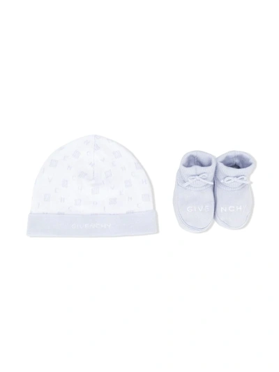 Givenchy Babies' Logo Motif Hat & Booties Set In Blue