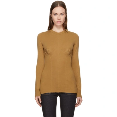 Stella Mccartney Tan Wool Crewneck Sweater In Brown