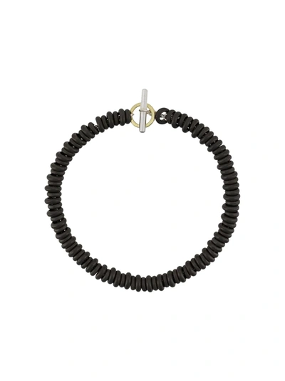 Dodo Titanium Rondelle Bracelet, Yellow Gold Brisè Ring Clasp In Black