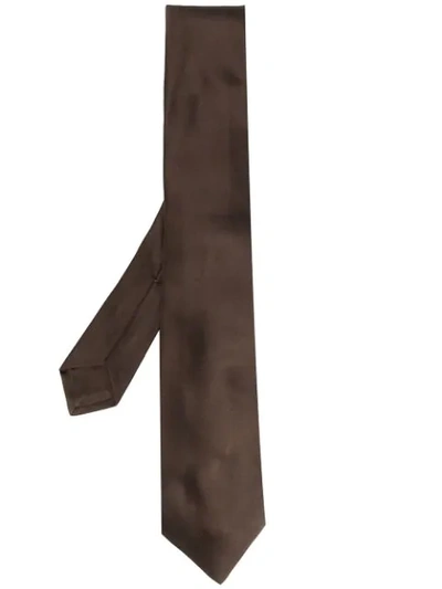 Kiton Satin Tie In Brown