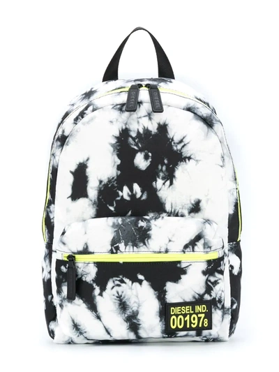 Diesel Kids' Tie-dye Logo Backpack In Black