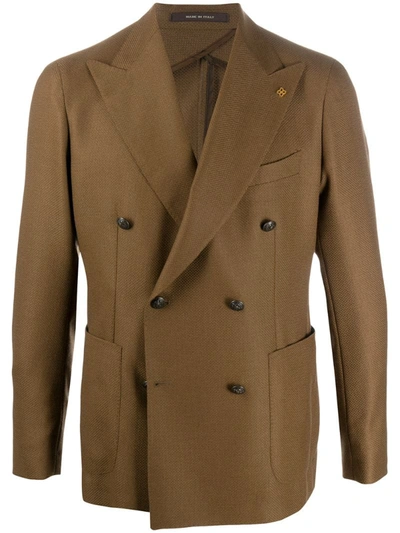 Tagliatore Double-breasted Jacket In Brown