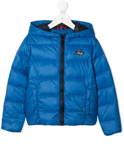 Fay Kids' Quilted Down Jacket In Blue
