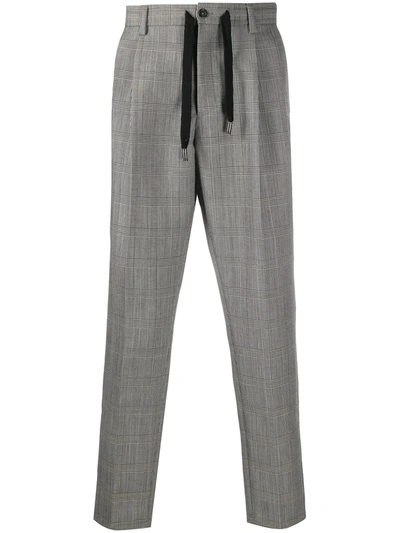 Dolce & Gabbana Check-pattern Cropped Trousers In Grey
