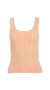 Vince Variegated Rib Tank In Peach Pearl/ Nectar