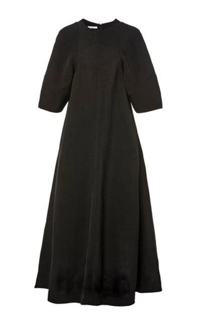 Co Short Sleeve Midi Dress In Black