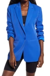 Endless Rose Tailored Single Button Blazer In Cobalt Blue