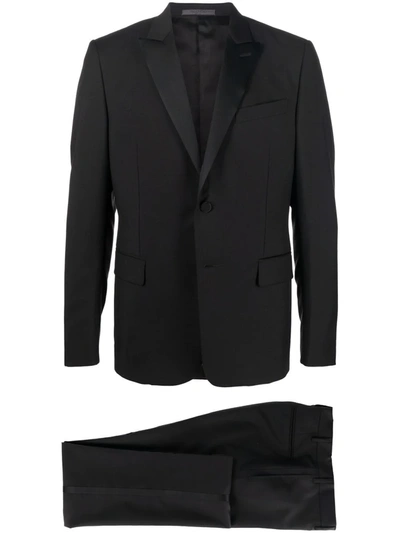 Valentino Single-breasted Smoking Suit In Black