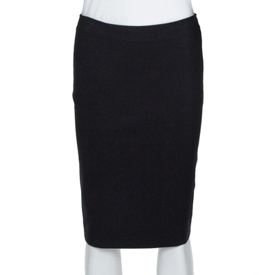 Pre-owned Emporio Armani Black Stretch Jersey Pencil Skirt S