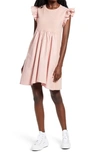 English Factory Mixed Media Ruffle Dress In Pink