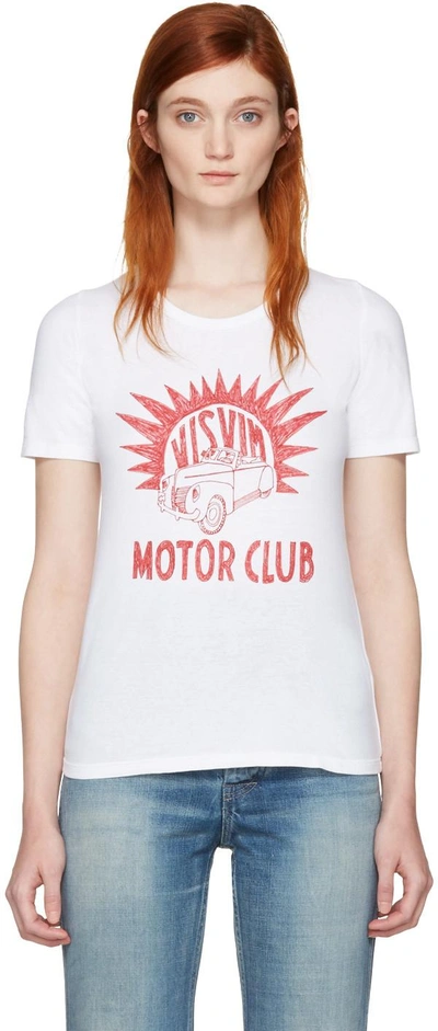 Visvim White Motor Club Basic Dry T-shirt In White Pattern