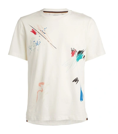Paul Smith Pen Splatter T-shirt In Bianco